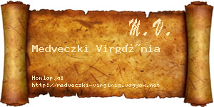 Medveczki Virgínia névjegykártya